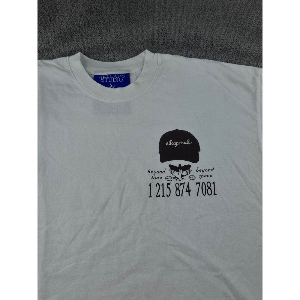 Allcaps Studio T-Shirt Men XL White Long Sleeve Tangible Ideas Sign Print Art - Picture 4 of 8
